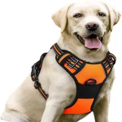 MCBOSON Arnés reflectante antitirones para perros - Naranja-L