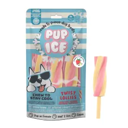 Pup Ice Snack Helado Twist Fresa y Vainilla para perros - 2 bolsitas x 102 g