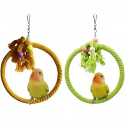 ZooVenture  columpio para pájaros con dos anillos de cuerda algodón - 2 piezas