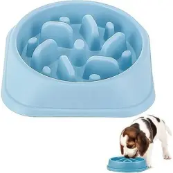 FurryFusion Comedero de alimentación lenta para gatos y perros - Azul claro