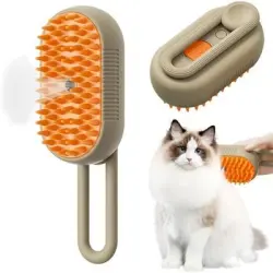 Pawffee Cepillo de vapor 3 en 1 para perros gatos - Depósito agua integrado - 1 pieza