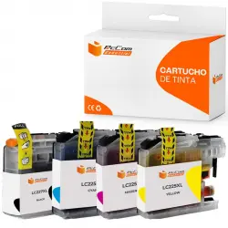 Pccom Essential Brother Lc227xl/lc225xl Cartucho Tinta Compatible Negro/cian/magenta/amarillo Pack 4