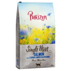 Purizon Single Meat con salmón y flores de aciano pienso para gatos - 6,5 kg