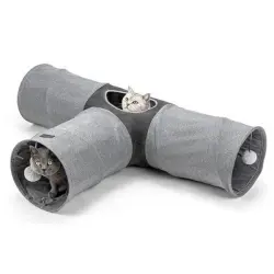 Túnel Lionto de 3 vías para gatos - 80 x 120 x 30 cm (L x An x Al)