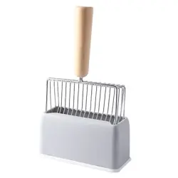 UAMLY Pala para arena de gato con base de mango largo - gris