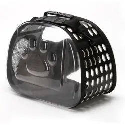 Zoomtopia Bolsa transportadora plegable para gatos 42x26x35 cm, malla negra - Negro