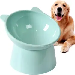 ZooVenture Comedero inclinado para gatos - 7,87 cm, libre de BPA - Cuenco con forma de orejas de gato azules