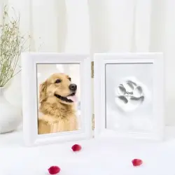 ZooVenture Marco con huellas de patas para perros y gatos - Blanco