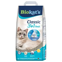 Biokat's Classic Fresh 3 en 1 arena aglomerante aroma a algodón - 10 l