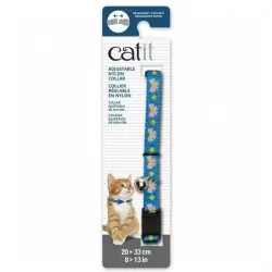 Collar ajustable con cascabel para gatos color Azul/Rosa