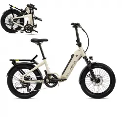 Deruiz Peridot Bicicleta Eléctrica Plegable 20" 500wh Autonomía Máxima De 143km Blanco