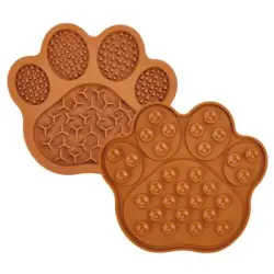 FurryFusion Comedero de silicona de alimentación lenta para perros y gatos - Marrón