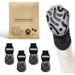 HausPets Paquete 4 calcetines antideslizantes anti-lamido perros, talla XS - Artículo 1