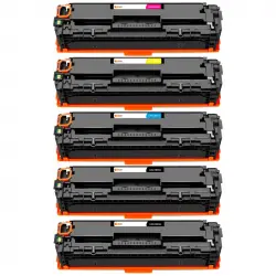 Pccom Essential Tóner Compatible HP 125a/128a/131x/131a Negro/Cian/Magenta/Amarillo Pack 5