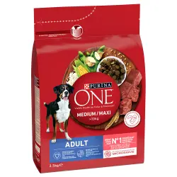 PURINA ONE Medium/Maxi Adult vacuno y arroz - 2,5 kg