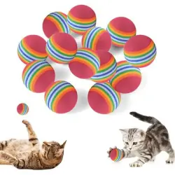 UAMLY  interactivo de gato con bola arcoíris - 30 piezas de 3,5 cm