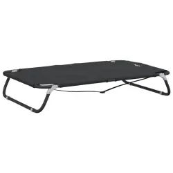 vidaXL Cama para perros plegable tela oxford y acero gris antracita