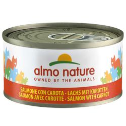 Almo Nature con pescado 6 x 70 g - Salmón y zanahorias en gelatina