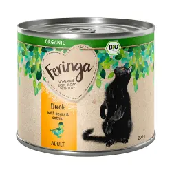 Feringa Organic Adult sin cereales 6 x 200 g comida húmeda para gatos - Pato con pera y menta para gatos