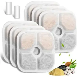 HausPets Adecuado fuentes agua gatos Pixi 6 unidades elemento filtrante - Blanco 6 unidades