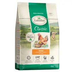 Lukullus pienso para perros - Pack Ahorro - Cold-pressed pollo y arroz integral - Receta nueva (2 x 15 kg)