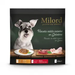 Milord Adult Receta estilo casero en Gelatina con Pollo y Buey sobres para perros - Multipack