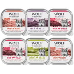 Pack mixto de prueba Wolf of Wilderness - 6 x 300 g con pavo, vacuno, cordero y pato