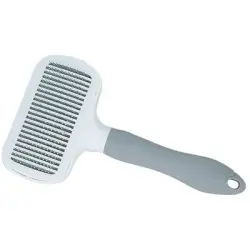 Pawffee Cepillo autolimpiante para perros y gatos de pelo corto (gris) - 1 pieza