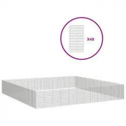 Recinto Corral Animales 48 Paneles Hierro Galvanizado 54x100 Cm Vidaxl