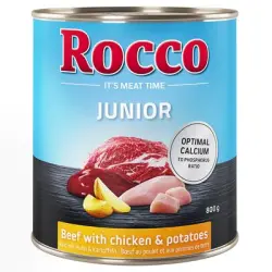 Rocco Junior 6 x 800 g - Vacuno con pollo y patatas