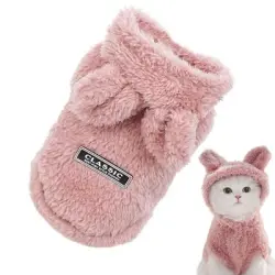 ZooVenture Sudadera estampado gato perro orejas conejo, ideal invierno - Rosa - Talla S (Contorno de busto 32 cm)