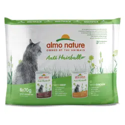 Almo nature Comida Humeda para Gatos  Anti Bola de Pelos de Buey y