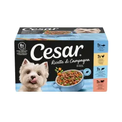 Cesar Recetas Campesinas en salsa tarrina para perros - 8 tarrinas x 150 g