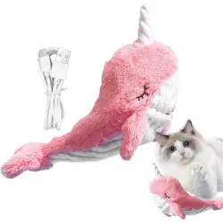 HausPets Pez eléctrico oscilante USB para gatos y perros, color azul - Rosa