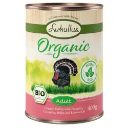Lukullus Adult Organic Pavo con calabacín (sin gluten) - 6 x 400 g