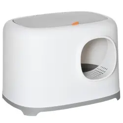 PawHut arenero caja cerrado blanco para gatos