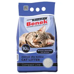 Super Benek Compact arena aglomerante con aroma a brisa marina - 10 l