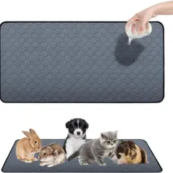 ZooVenture Almohadilla entrenamiento cobayas - 4 capas, absorbente, lavable - Gris - 60 x 120 cm
