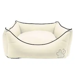 Confort pet cuna florida impermeable beige para mascotas