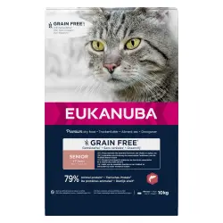 Eukanuba Senior Grain Free Rico en Salmón para gatos - 10 kg