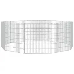 Jaula Para Conejos 10 Paneles Hierro Galvanizado 54x60 Cm Vidaxl