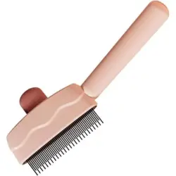 Pawffee Cepillo autolimpiante para perros gatos, masaje elimina pelo, rosa - 1 pieza