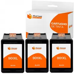 Pccom Essential Hp 901xl Cartucho Tinta Compatible Negro Pack 3