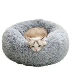 ZooVenture Cesta de peluche para perros - 4 cm, relleno de 20 cm, lavable - Gris claro - diámetro exterior 80 cm