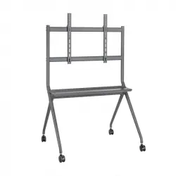 Aisens FT86FE-143 Soporte de Suelo Pro con Bandeja para Pantalla Interactiva/TV hasta 120kg De 50-86 Negro