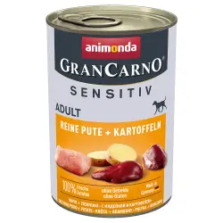 Animonda GranCarno Adult Sensitive 6 x 400 g - Puro pavo con patatas