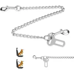 HausPets Cadena acero inoxidable 3 1 sujetar cinturón seguridad coche tu - Artículo 1
