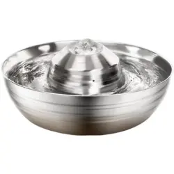 HausPets Fuente automática gatos perros, 2 litros, acero inoxidable, fácil - una pieza