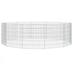 Jaula Para Conejos 12 Paneles Hierro Galvanizado 54x60 Cm Vidaxl