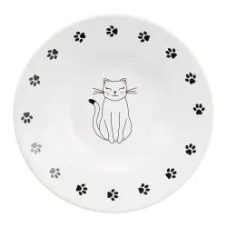 Plato de cerámica Trixie para gatos chatos - 200 ml, 15 cm diám.